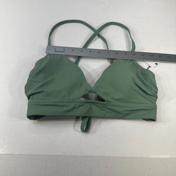 Shade And Shore Women's Size 34D Swim Top Bikini Criss Cross Straps Green New - Picture 8 of 13